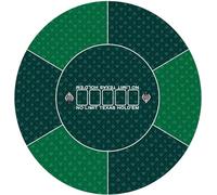 CEHJZQRPL Tapis de Poker Rond Professionnel for Texas Hold'em avec Sac de Transport, Plateau de Table de Poker Portable avec Motif Art déco.(Grün,S)