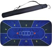 CEHJZQRPL Tapis de Poker Texas Hold'em for soirées de Jeu à Domicile jusqu'à 10 Joueurs, Blackjack, Plateau de Poker de Casino avec Sac de Rangement(1.2 x 0.6 M)