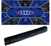 CEHJZQRPL Tapis de Poker Texas Hold'em, Plateau de Table Portable avec Sac de Transport, Plateau de Table Pliable for Jouer Partout(Blu,1.2 x 0.6 M)