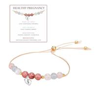 Cehoo Cadeau pour future maman, bracelet en pierre de lune saine avec breloque petit pied, cadeau de fête prénatale pour femme, cadeau de révélation du sexe avec carte de vœux pour nouvelle maman et