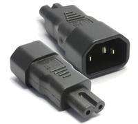 CEI C14 Mâle Broches vers Figure De 8 Huit Mâle C7 Fiche Adaptateur Noir
