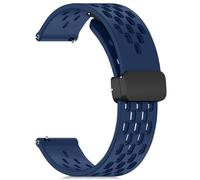 CeiBand 20mm Bracelets Montre pour Amazfit GTS 4/3/2e/2/GTR Mini/GTR, Magnétique en Silicone Souple Bande, [Respirant] Sport Bracelet pour Amazfit Active 2/Bip 3/3 Pro Homme Femme - Bleu foncé