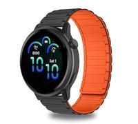 CeiBand 20mm Bracelets pour Garmin Vivoactive 6/5/Venu Sq 2/Approach S50, Silicone Magnétique Sport Bracelet de Montre, Bande Remplacement pour Garmin Forerunner 165/245/570 42mm/645 - Noir Orange