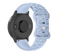CeiBand 20mm Léopard Bracelet Gravé pour Garmin Vivoactive 6/5/Forerunner 165/Approach S50/S44/S42, Bande Souple Fleur Silicone pour Amazfit GTR Mini/Garmin Forerunner 245/645/Venu Sq 2 (Bleu)