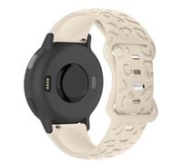 CeiBand 20mm Léopard Bracelet Gravé pour Garmin Vivoactive 6/5/Forerunner 165/Approach S50/S44/S42, Bande Souple Fleur Silicone pour Amazfit GTR Mini/Garmin Forerunner 245/645/Venu Sq 2 (Beige)