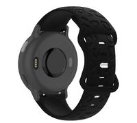 CeiBand 20mm Léopard Bracelet Gravé pour Garmin Vivoactive 6/5/Forerunner 165/Approach S50/S44/S42, Bande Souple Fleur Silicone pour Amazfit GTR Mini/Garmin Forerunner 245/645/Venu Sq 2 (Noir)