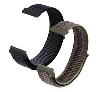 CeiBand 2Pcs Nylon Sport Bracelet 20 mm 22 mm, Nylon Respirant Remplacement Réglable Bracelets Montre de Rechange pour Femme Homme - NeroBlu82#+Verde Arancione83#