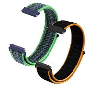 CeiBand 2Pcs Nylon Sport Bracelet 20 mm 22 mm, Nylon Respirant Remplacement Réglable Bracelets Montre de Rechange pour Femme Homme - Nero Arancione80# + VerdeBlu85#