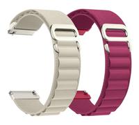 CeiBand Alpine Loop Bracelet Compatible avec 20mm 22mm, Sport Nylon Bracelet de Remplacement Titanium G-Hook Bracelets Homme Femme pour 20mm 22mm -(20mm Starlight+Rouge)