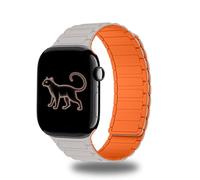 CeiBand Bracelets Magnétique Compatible avec Apple Watch 42mm 41mm 40mm 38mm, Silicone Sport Bracelet de Montre, Bande de Remplacement pour iWatch Series 11 10 9 8 7 6-1 Ultra2 SE - Blanc Orange