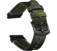 CeiBand Cuir Bracelet pour Garmin QuickFit 26mm 22mm, Boucle en Inoxydable, Libération Rapide, Doux Confortable Cuir Bracelet pour Garmin QuickFit 26mm 22mm Femme Homme - Vert
