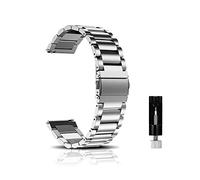 CeiBand Métal Bracelet pour 18mm 20mm 22mm Bracelets de Remplacement Banda de Montre de Rechange en Acier Inoxydable pour Femme Homme- Argent