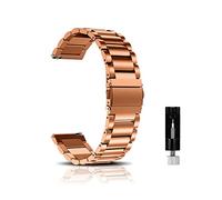 CeiBand Métal Bracelet pour 18mm 20mm 22mm Bracelets de Remplacement Banda de Montre de Rechange en Acier Inoxydable pour Femme Homme- Or Rose