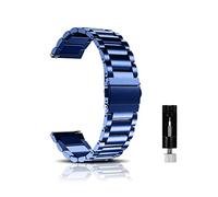 CeiBand Métal Bracelet pour 22mm 20mm 18mm Bracelets de Remplacement Banda de Montre de Rechange en Acier Inoxydable pour Femme Homme - Bleu