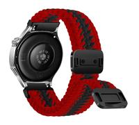 CeiBand Nylon 22MM Bracelets pour Amazfit Active Max/Bip 6/Bip Max/Balance | Élastique Tressé Bande Rechange Bracelet pour Xiaomi Watch S5 46mm/S4/Watch 5/Redmi Watch 5 Active - Rouge-noir