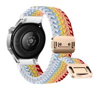 CeiBand Nylon 22MM Bracelets pour Amazfit Active Max/Bip 6/Bip Max/Balance | Élastique Tressé Bande Rechange Bracelet pour Xiaomi Watch S5 46mm/S4/Watch 5/Redmi Watch 5 Active - Blanc arc-en-ciel