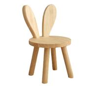 CEIEVER Chaise en bois pour enfant - 45 x 26 x 26 cm - Tabouret avec dossier - Design adapté aux enfants - Pour manger, lire, jouer - Motif lapin