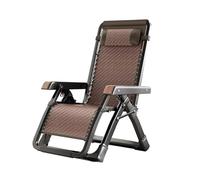 CEIEVER Chaise longue pliable avec appui-tête - Dossier réglable de 0 à 170 ° - Pour patio, jardin, plage, piscine (A)