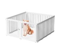 CEIEVER Parc pour chiots - 60 cm/75 cm - Pliable - Avec porte - Cage pour chiot - Cage pour chien - Grille pour chien - Pour chiens, chats, lapins, petits animaux (blanc, 126 x 126 x 60 cm, 12)
