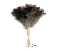 CEIEVER Plumeau en plumes d'autruche véritable de qualité supérieure avec poignée en bois 30 cm pour le nettoyage, dépoussiérage facile et efficace