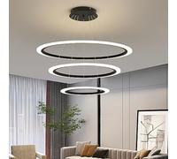 Ceiling Chandelier Acrylic Anti-Flicker Black Pendant Light Fixtures with Remote Control Dimmable Color Mode & Brightness Island Lights for Kitchen Dining Room
