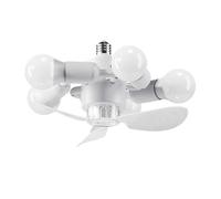 Ceiling Fans with Lights - E27 Screw-In Simple Led Ceiling Fan Light | Silent Dc Motor Ceiliñg Fan with Remote Control | Intelligent Adjustment Small Fans Light for Living Rooms and Bedrooms
