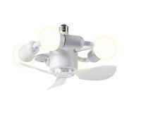 Ceiling Fans with Lights - E27 Screw-In Simple Led Ceiling Fan Light | Silent Dc Motor Ceiliñg Fan with Remote Control | Intelligent Adjustment Small Fans Light for Living Rooms and Bedrooms