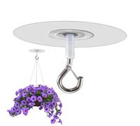 Ceiling Mount Hook - Auto Stick Tab, Secure Lock Holder Grip | Flexible Peg Ring with Stable Panel Base, Indoor Hanging Fixture for Ballons Lights Plants Chimes Display Use Scenario