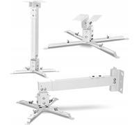 Ceiling Mount Support De Projecteur Jusqu'À 20 Kg, Longueur Réglable, Réglage Angulaire De 25 Degrés, En Acier, Montage Mural Et Au Plafond, Structure Légère Et Stable (Blanc)[X424]