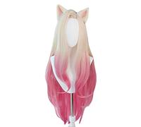 Ceilldeo Perruque Cosplay Résistant À La Chaleur Synthétique Cheveux Carnaval Halloween (Ahri perruque) 24 inches
