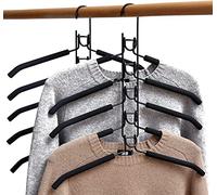 Ceintres Gain de Place,Lot de 2, 5 en 1 Cintre en Métal Magique Multi-Fonction Cintre Anti-dérapant avec Une éponge Multicouche en EVA à Usages Multiples pour Les Jeans Jupes T-Shirts Pantalons