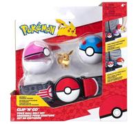 CEINTURE 2 POKEBALLS + FIGURINE EVOLI