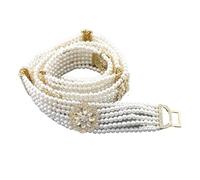 Ceinture à bijoux magnifique pour femme avec perles - Chaîne de taille - Longueur réglable - Bijoux de mariée européenne - Fleur de mariage, 100, Bois d'agar, Sans pierre précieuse