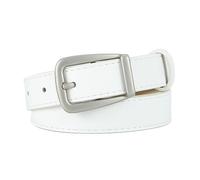 Ceinture à boucle unie couleur unie pour femme avec boucle épingle longueur réglable ceinture pour jeans pantalons café écharpe et bandeau ensemble femmes, Blanc., taille unique