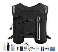 Ceinture à eau, sac à dos d'hydratation, 4 l, sangles de poitrine réglables avec réflecteurs de sécurité et support de téléphone portable, unisexe, pour jogging, cyclisme, randonnée, trail running