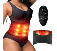 Ceinture à lumière infrarouge rouge pour le corps : coussin de massage chauffant par vibration pour la taille, les épaules, le soulagement des douleurs du ventre, appareil de relaxation portable pour