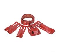 Ceinture à outils en cuir avec 5 poches orientées vers le but pour niveaux, clés à anneaux, marteaux de charpente et mobilité de construction (marron)