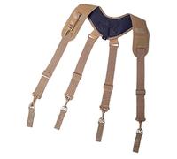Ceinture à outils Jarretelles élastiques réglables pour travaux lourds Sangles de type X Ceintures à outils robustes Bretelles de travail rembourrées Flexible réglable (Kaki)