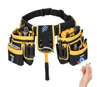 Ceinture à outils, pochette à outils magnétique, 27 poches, ceinture à outils rembourrée robuste pour homme, sac à outils amovible et réglable pour électricien, charpentier, construction, tablier de