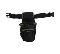 Ceinture à outils portable pour électricien avec sangle de taille réglable pour tâches de jardinage et d'entretien, pochette de rangement en polyester noir et jaune avec plusieurs poches pour un