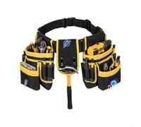 Ceinture à outils prête à l'emploi avec corps en toile robuste, trois aimants haute résistance et ajustement flexible de la taille pour homme (jaune)