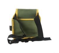 Ceinture à outils réglable pour charpentiers et entrepreneurs - Sac à outils robuste en tissu Oxford 600D double couche avec fond renforcé, plusieurs poches, (vert + jaune)