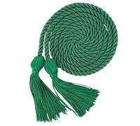 Ceinture à Pompons tressés pour Rideaux 1 Cordon en Polyester for Remise de diplôme, 170 cm Long, Pompons tressés for l'artisanat, for Licence(Yellow)