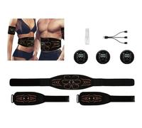 Ceinture Abdominale Musculaire Electrostimulateur - Abdominal Homme Femme Electrostimulation EMS Appareil 10 Modes 30 Intensités USB pour Abdominaux, Bras & Jambes (Orange 1 Gürtel + 3 Hosts + 2 Arme)