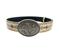 Ceinture accrocheuse avec boucle sculptée pour adulte - Ceintures en polyuréthane - Longueur réglable - Pour décoration de boîte de nuit, Boucle lumière du soleil, taille unique