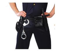Fiestas Guirca – Ceinturon de policier avec menottes, pistolet et matraque – Noir