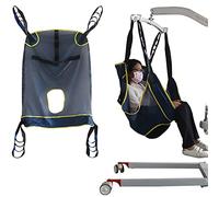 Ceinture auxiliaire de Toilette, écharpe de Levage en Maille Respirante avec appuie-tête Ouverture Commode pour écharpe médicale complète pour handicapés