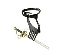 Ceinture avec support épée, bandelier, cuir noir, porte-épée, porte-épée, médiéval