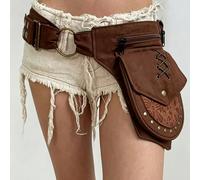 Ceinture banane multifonction de style western américain rétro, ceinture de taille large style punk Y2K avec rivets, style Wasteland Polyester