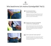 Ceinture Bobby en daim pour homme - 3,5 cm de large, Taupe, 85 cm (Totale lengte 100 cm)